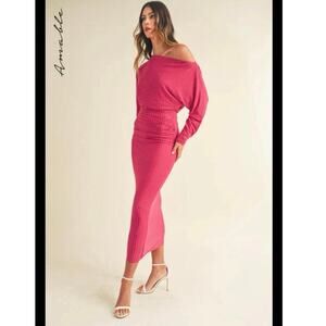 Pink Off-Shoulder Mini Dress